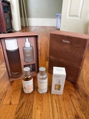 Huxley & Mixsoon Skincare Set - Brown and Clear Bottles